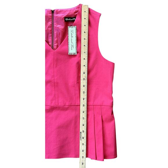NWT Estelle and Finn Sleeveless Pleated Lined Fuchsia Pink Top Women's 6 - Picture 2 of 8